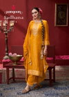 Sadhana By Rangoon Shimmer Jacquard Kurti With Bottom Dupatta Suppliers In India